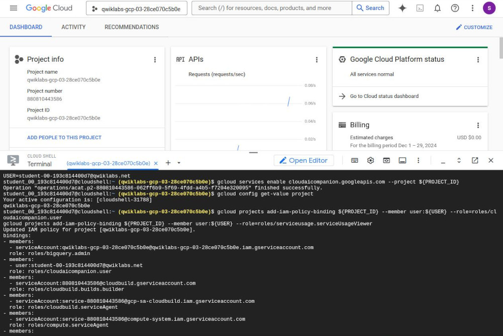 grant permission by Cloud shell