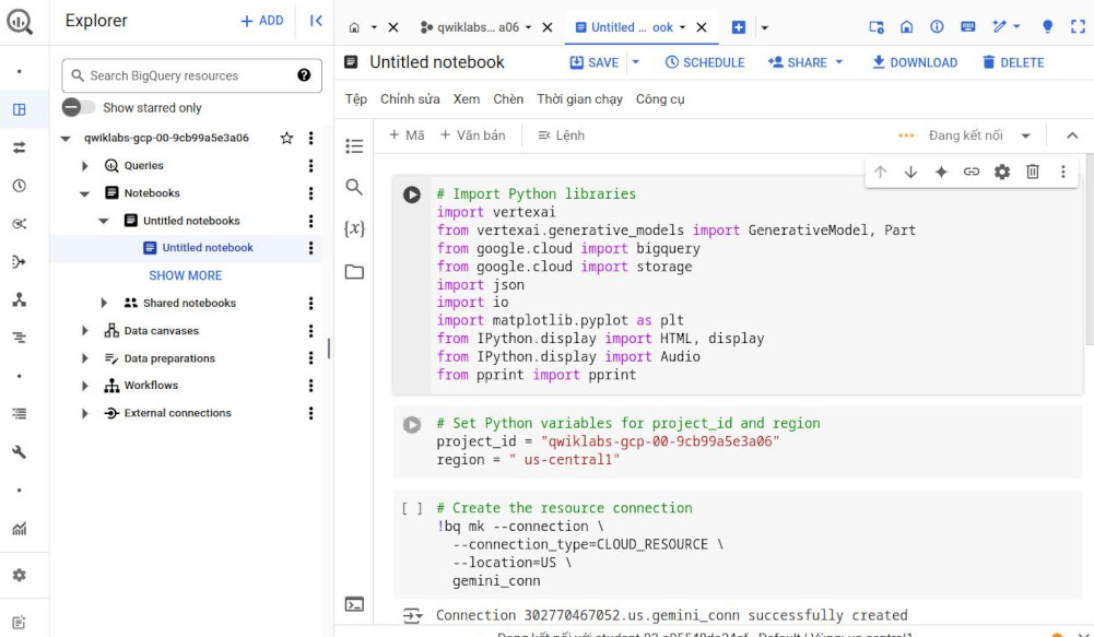 Python setup in BigQuery
