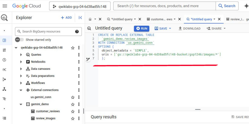 create an object table
