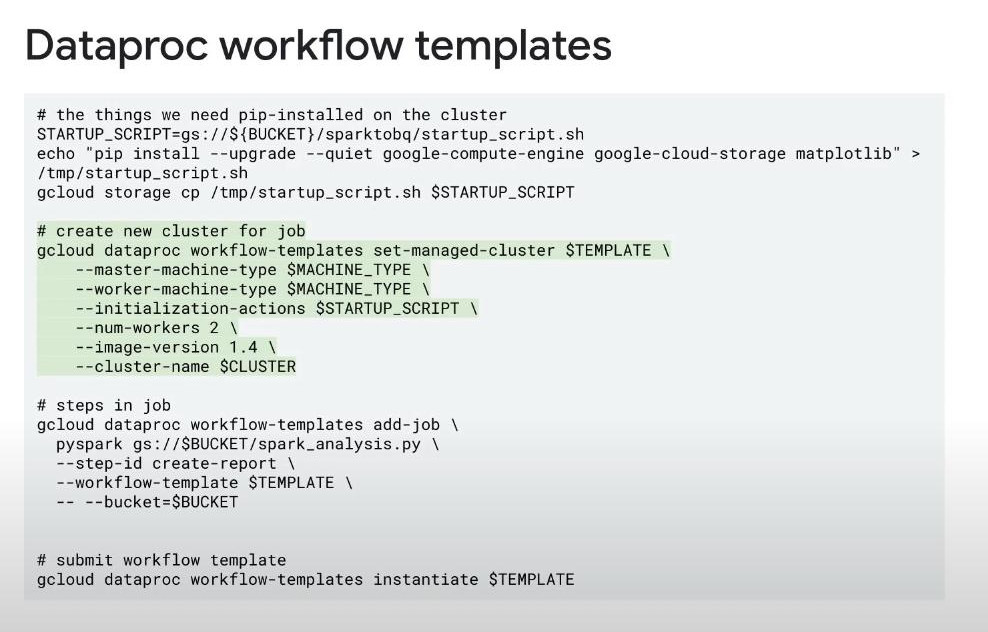Dataproc-workflow-template