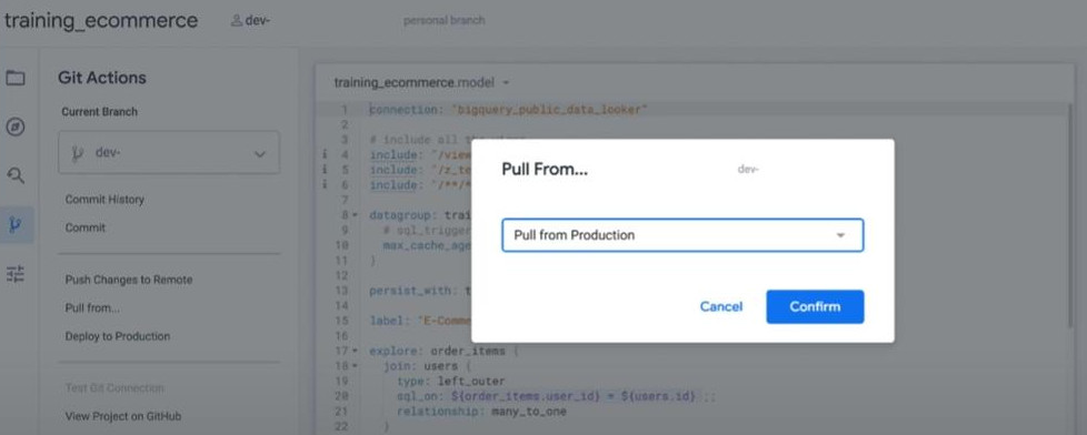 Pulling from Production first
