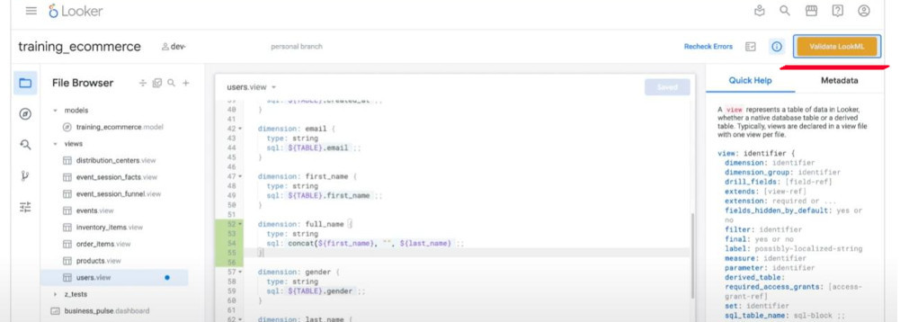 Validation-in-LookML